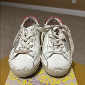 White and Red Sneakers